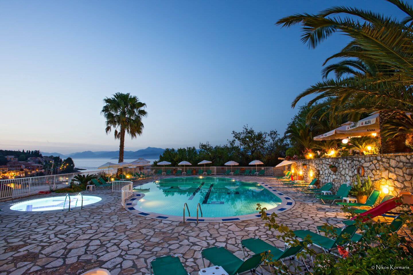 Pool bar evening atmosphere