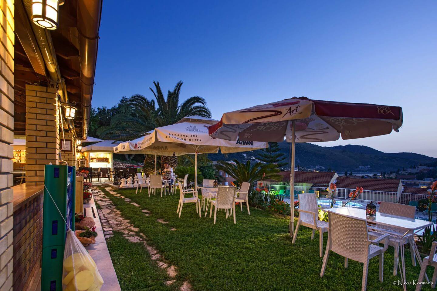 Dimas pool at sunset